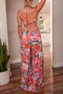 Enchanted Floral Print Smocked Halter Neck Wide Leg Jumpsuit